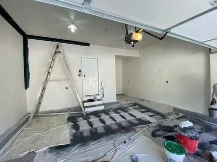 Garage interior being painted
